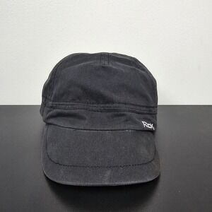 Reebok Hat Cap WOmens Strap Back‎ Black RBK Logo Casual Sports Run Short Brim